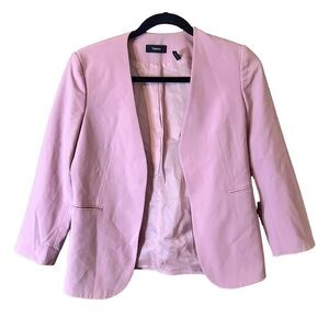 Theory Pink Berry Tint Lindrayia Blazer in Good Wool Lined Open Pockets Sz 4